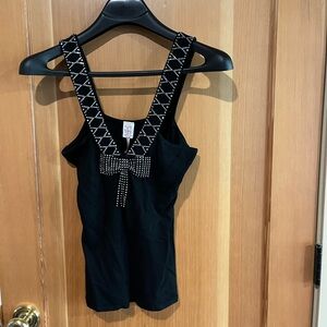Elegant Black Embellished Camisole